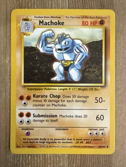 Pokemon TCG Machoke Base Set 34/102 Regular Unlimited Uncommon NM - Image 1