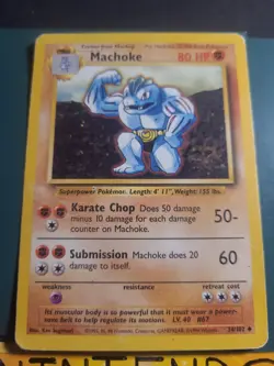 Machoke 34/102 Pokemon Card - Base Set Unlimited - Uncommon - 1999 WOTC - HP - Image 2