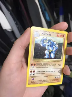 1999 Machoke 34/102 LP Vintage Uncommon Base Unlimited Pokemon Card TCG - Image 2