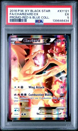 2016 POKEMON XY BLACK STAR PROMO CHARIZARD EX #XY121 HOLO PSA 5 - Image 1