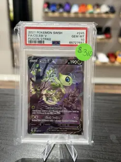 Celebi V 245/264 PSA 10 | Pokemon TCG Sword & Shield Fusion Strike Alt Art - Image 1
