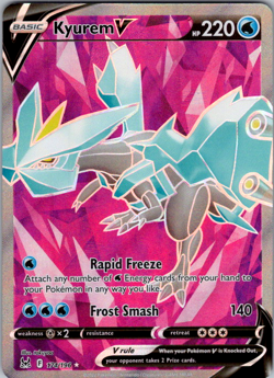 Kyurem V - 174/196 - Full Art Ultra Rare Sword & Shield: Lost Origin Pokemon NM - Image 1