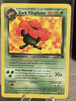 Pokemon Dark Vileplume 30/82 Team Rocket Unlimited Non Holo Rare MP - Image 1