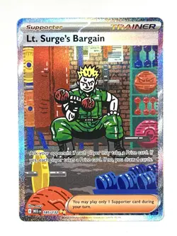Lt. Surge's Bargain 185/132 Special Illustration Rare Mega Evolution Pokemon TCG - Image 1