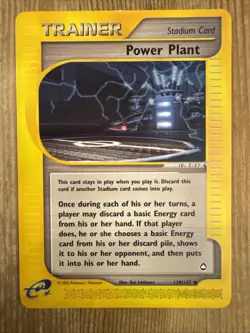 Power Plant 139/147 Uncommon Pokemon Aquapolis Vintage WOTC E Series LP 2003 - Image 1