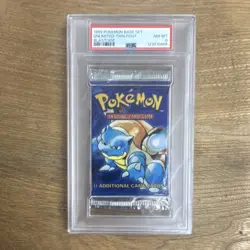 Pokemon 1999 Base Set Unlimited Thin Font Blastoise Booster Pack English PSA 8 - Image 1