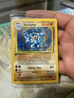*ACTUALLY SEALED* 1999 Pokemon Base Set 1st Edition Machamp Holo #8/102 - Image 1