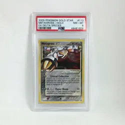 Pokemon Metagross - Holo Gold Star EX Delta Species Ultra Rare #113 PSA 8 NM-MT - Image 1