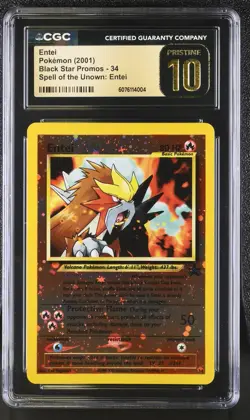 Pokemon 3x LOT Entei 34 Reverse Holo Black Star Promo - CGC 10 PRISTINE - Image 1