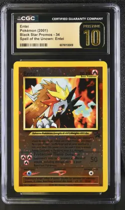 Pokemon 3x LOT Entei 34 Reverse Holo Black Star Promo - CGC 10 PRISTINE - Image 3