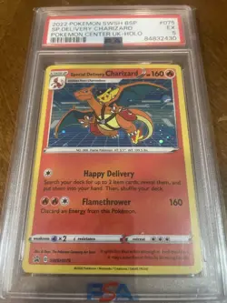 Pokemon Center UK Exclusive Special Delivery Charizard SWSH075 Promo PSA 5 - Image 2