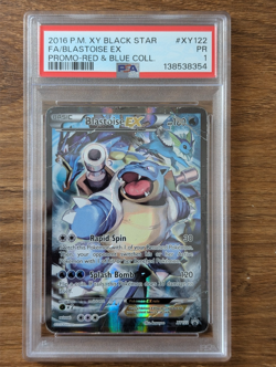 2016 Pokemon Red Blue Collection PSA 1 Blastoise EX Holo #XY122 Black Star Promo - Image 1