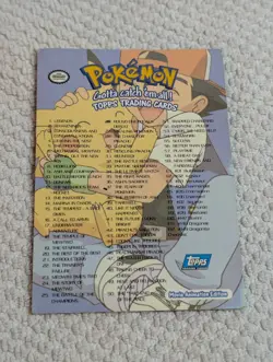 Pokemon Topps 1999 Movie Animation Edition Checklist - Image 2