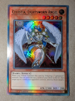 Celestia, Lightsworn Angel BLLR-EN040 Ultra Rare 1st Edition YuGiOh TCG Card - Image 1