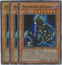 Yu Gi Oh! 9 Maskierte Bestie Des Guardius TAEV-DESE1 Ltd. Auflage Foil 3 Karten! - Image 1