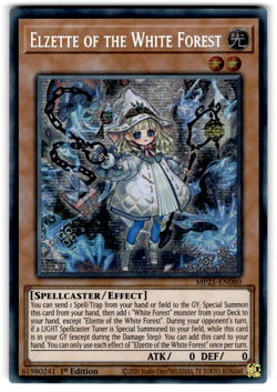 YUGIOH ELZETTE OF THE WHITE FOREST SECRET RARE 1ST EDITION NM MP25-EN080 - Image 1