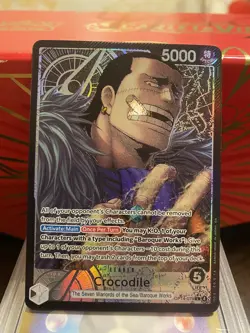 Crocodile Alt art OP14-079 ALT Leader THE AZURE SEA SEVEN English Ship 1 Day NM - Image 1