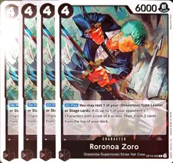 One Piece TCG - 4er Playset - OP10-095 Roronoa Zoro R/NM/EN - Image 1