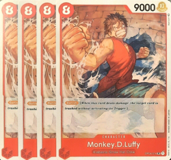One Piece TCG - 4er Playset - OP04-014 Monkey.D.Luffy UC/EN/NM - Image 1
