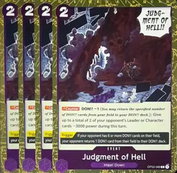 One Piece TCG - 4er Playset - OP02-089 Judgement of Hell R/EN/NM - Image 1