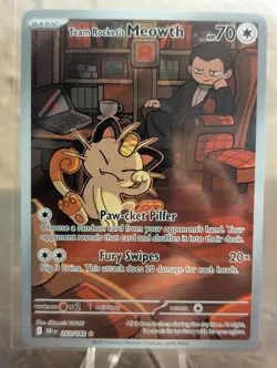Pokemon TCG Team Rockets Meowth Card 203/182 Destined Rivals Nm - Image 2