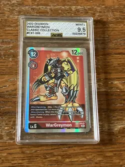 AGS 9.5 MINT+ Digimon Card Game: Classic Collection WarGreymon EX1-009 SR Graded - Image 1