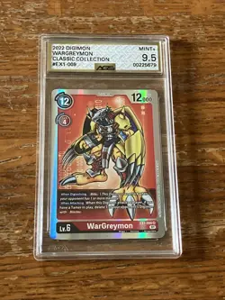 AGS 9.5 MINT+ Digimon Card Game: Classic Collection WarGreymon EX1-009 SR Graded - Image 3