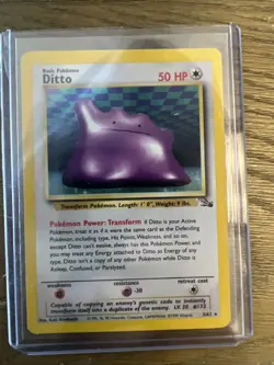 Pokemon TCG Ditto 3/62 Fossil Holo Rare Unlimited Trading Card - Image 1