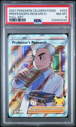 2023 Pokemon Celebrations 017/025 Professor's Research Holo PSA 8 NM Rare Card - Image 1
