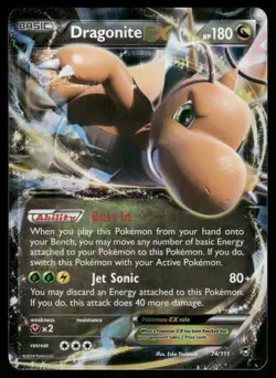 Pokemon Cards Dragonite EX 74/111 Furious Fists Holo Rare EX NM - Image 1