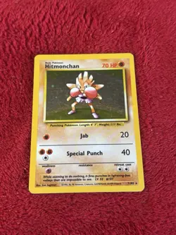 Hitmonchan 007/102 Base Set Holo Wotc Pokemon Card Played 1999 - Image 1