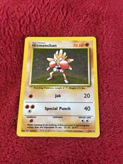 Hitmonchan 007/102 Base Set Holo Wotc Pokemon Card Played 1999 - Image 5
