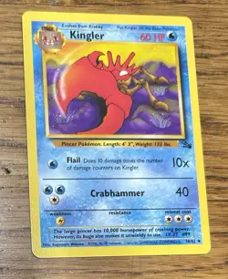 Kingler Fossil Set 38/62 Pokemon Card NM/LP - Image 1