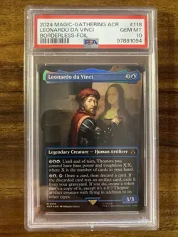 MTG✨LEONARDO DA VINCI Borderless FOIL✨ACR-Assassin’s Creed PSA 10 MYTHIC RARE - Image 1