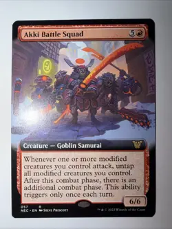Akki Battle Squad Extended Art NM Kamigawa Commander MTG Magic the Gathering - Image 2
