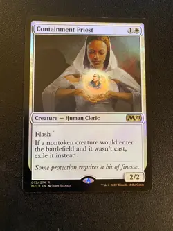 Magic The Gathering Containment Priest 013/274 Foil Rare Core Set 2021 LP - Image 1
