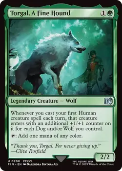 NM Foil Torgal, A Fine Hound, MTG, Final Fantasy, Magic the Gathering, 208 - Image 1