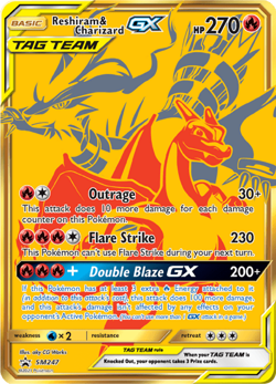 Reshiram & Charizard GX SM247 Holographic Black Star Promo Pokemon TCG Near Mint - Image 1