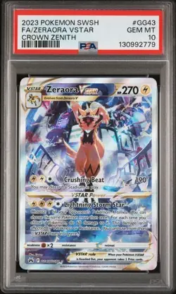 Pokemon Zeraora VSTAR Crown Zenith GG43/GG70 English 2023 Holo Ultra Rare PSA 10 - Image 1