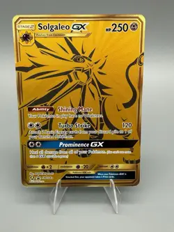 Pokemon Solgaleo GX Sm104a Sun & Moon Gold Black Star Promo Holo NM - Image 1