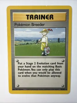 Pokemon Breeder Trainer 76/102 Base Set Pokemon 1999 LP - Image 1