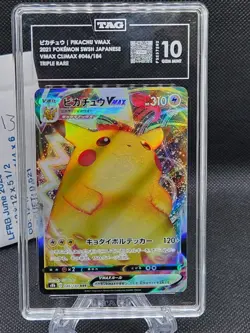 TAG 10 GEM MINT JAPANESE POKEMON 2021 PIKACHU VMAX 046/184 VMAX CLIMAX S8b - Image 2