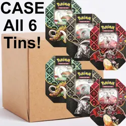 Pokemon TCG - Paldean Fates Tin Set (2 of each design) - Case of 6 SEALED - Image 1