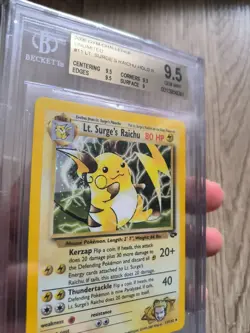 2000 Pokemon Gym Challenge 11 LT. Surge's Raichu Holo Gem Mint BGS 9,5 PSA 10 - Image 2