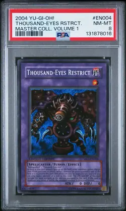 2004 Yu-Gi-Oh Thousand-Eyes Restrict Master Collection 1 MC1 Limited Secret PSA8 - Image 1