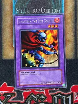 Yugioh Charubin The Fire Knight LOB-015 Rare NM - Image 1