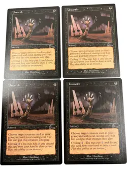 Magic: The Gathering Unearth Sorcery Card Lot of 4 Black MTG (K) T2160 HS17 - Image 1
