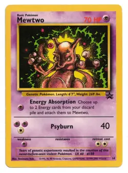 Pokemon Card: Mewtwo #14 WOTC Vintage Black Star Promo Rare! EX - Image 1