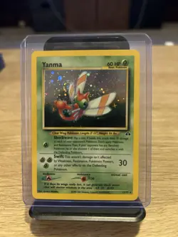 Yanma 17/75 Neo Discovery Holo Pokemon Card Played - Image 1