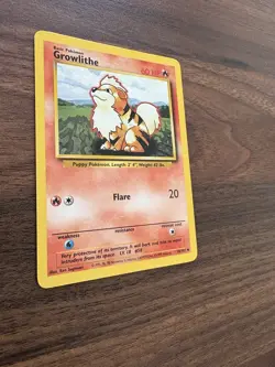 Pokemon TCG Growlithe Base Set 28/102 Regular Unlimited Uncommon Card NM - Image 3